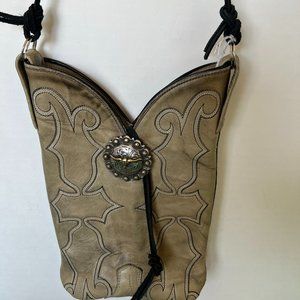 Boot Top Beige Western Shoulder Bag